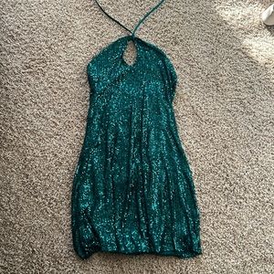 Green Sequin Size S Mini Dress